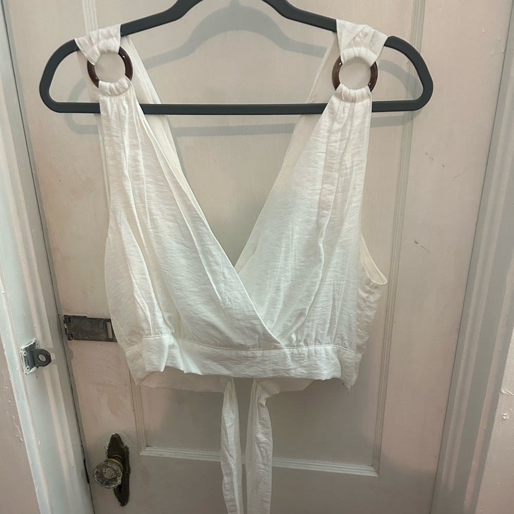 White tank top with tie in the back